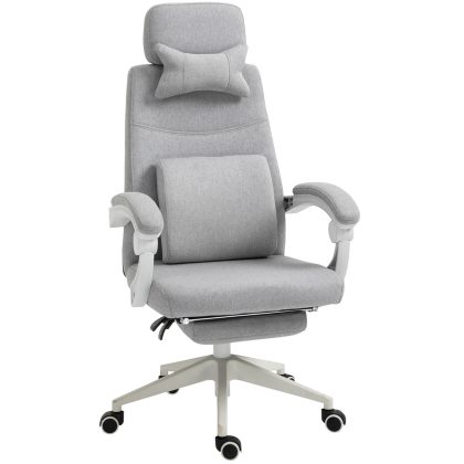 Vinsetto Bürostuhl, Gamingstuhl, Stuhl mit Rollen, ergonomisch, Polyester, Schaumstoff, Mehrschichtenplatte, 62 x 68 x 117-127 cm   Aosom
