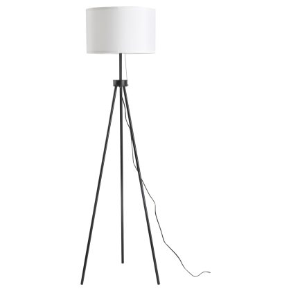 HOMCOM Stehlampe Moderne Standleuchte E27, Stahl & Polyester, Schwarz & Weiß, 37x37x152cm, stilvolle Beleuchtung für Wohnzimmer & Schlafzimmer   Aosom.de